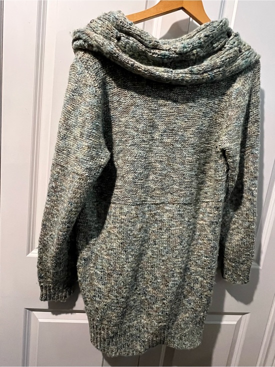 SPANNER Sweaters - SPANNER Wool Blend Knit Long Sweater/ Dress with Metal Embellished Cowl Neck